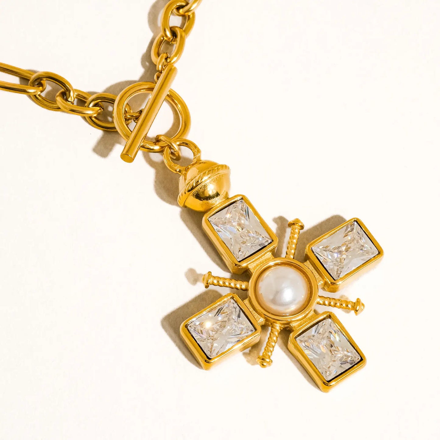 Gold Non-Tarnish Cross Necklace