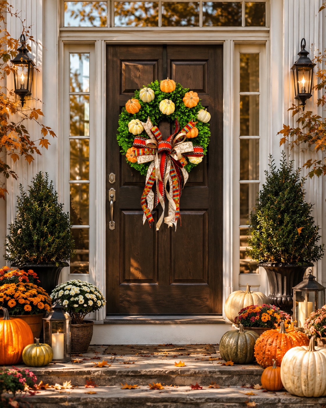 Pumpkin Boxwood Bliss Wreath