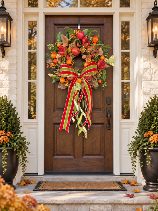 A Gilded Harvest to Christmas Wreath