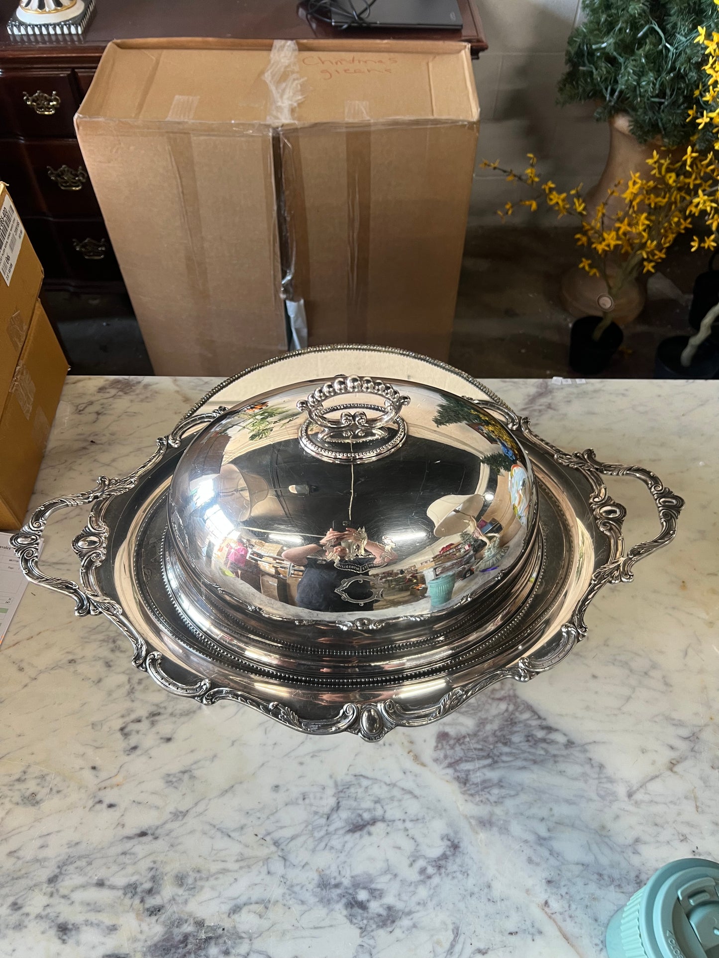 Vintage Silver-Plated Meat Dome With Tray