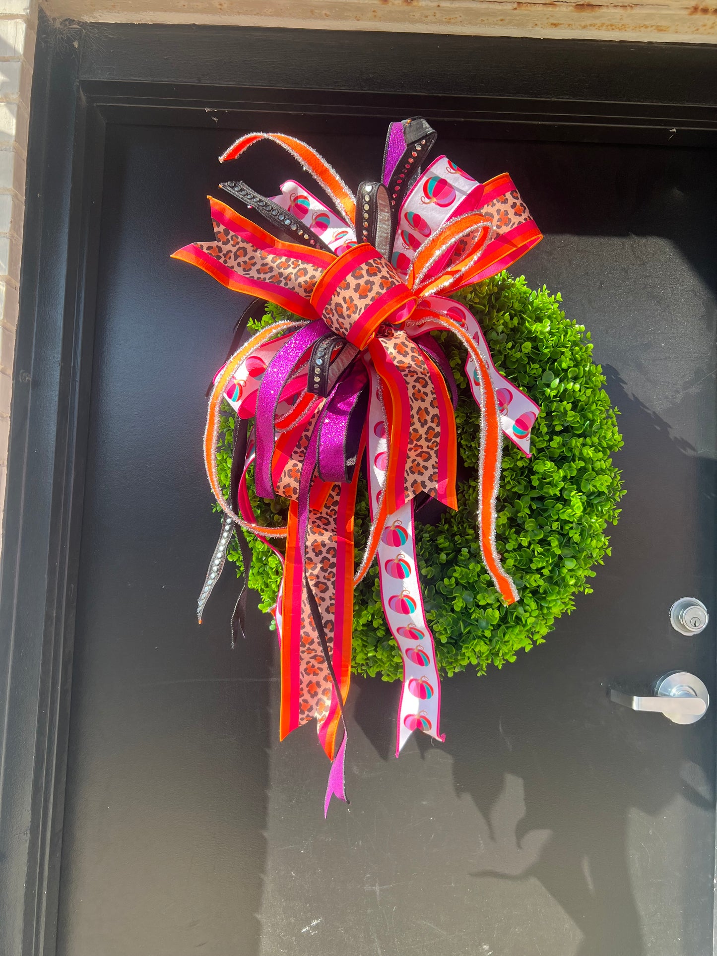 Autumn Leopard Luxe Boxwood Wreath