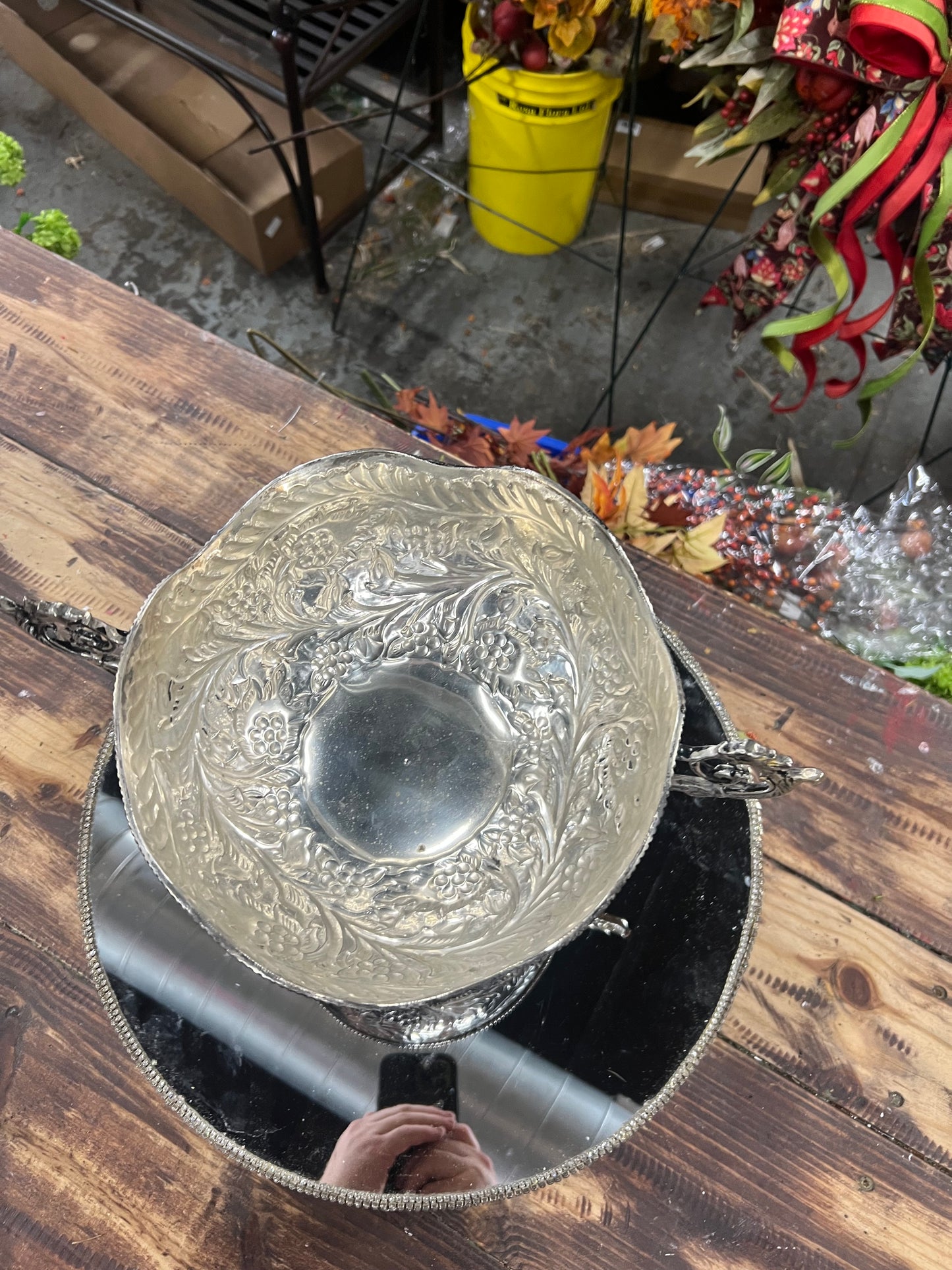 Vintage Silver Plated Bowl on Pedestal