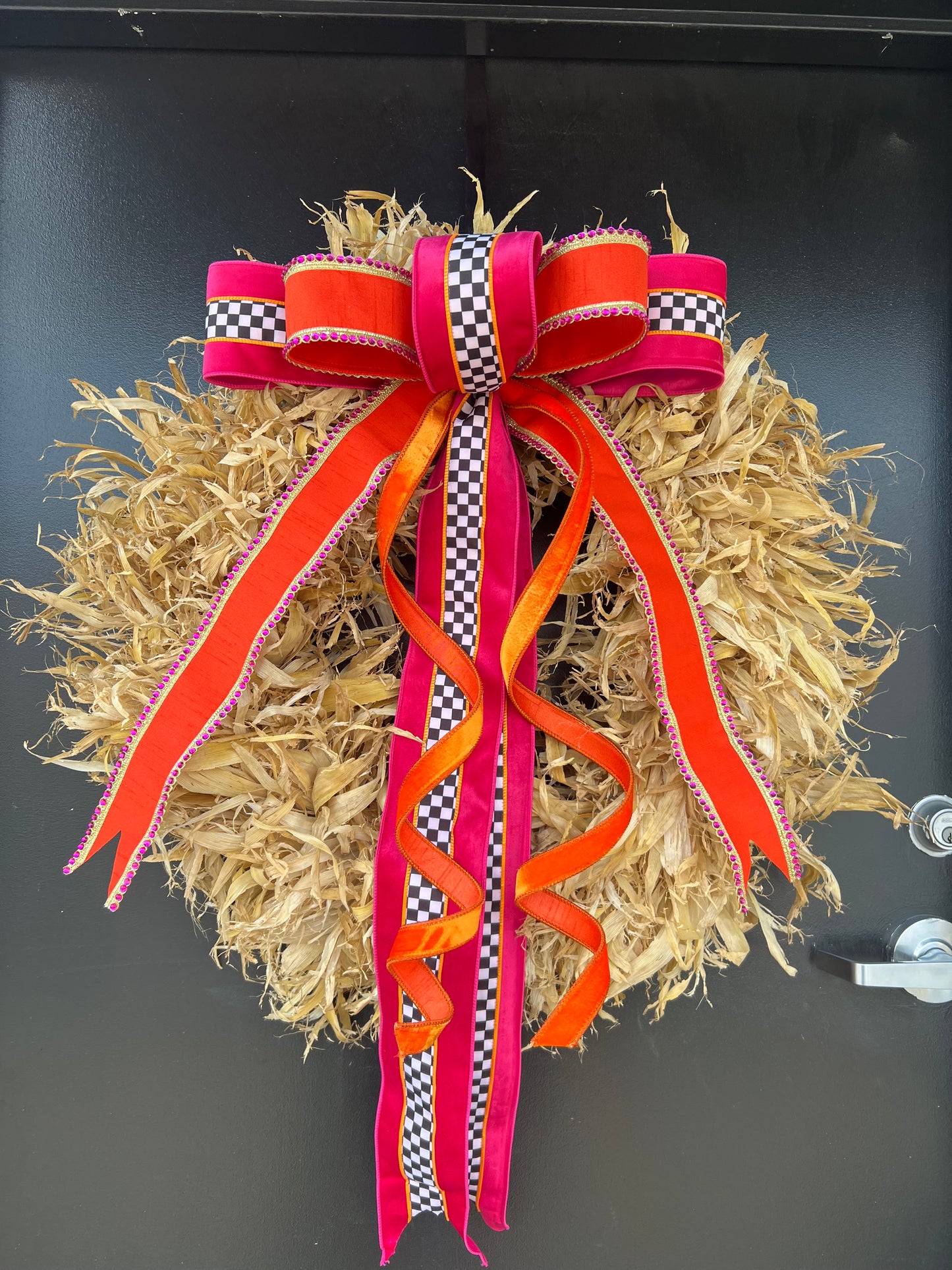 Harvest Harlequin Corn Husk Wreath