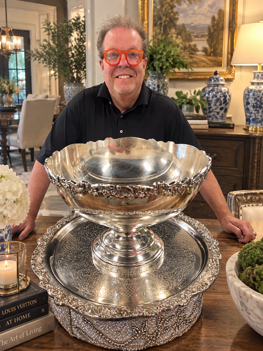 Vintage Silver-Plated F.B Roger’s Punch Bowl and Tray