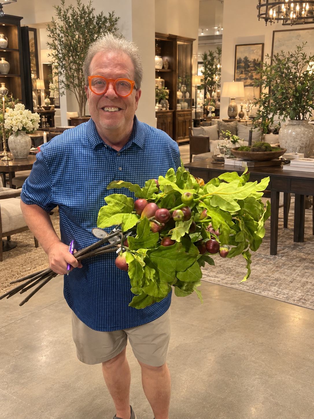39” Purple Fig Branch