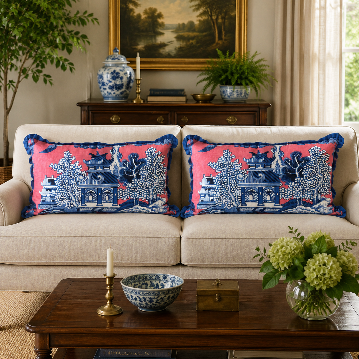 Set of 2 Willow Lake Punch Pillow 16x24