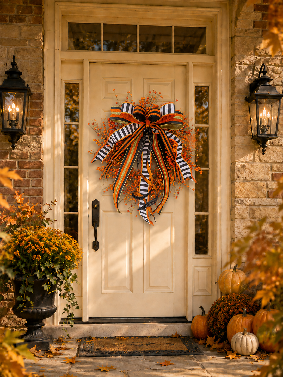 Midnight Harvest Orange Berry Wreath