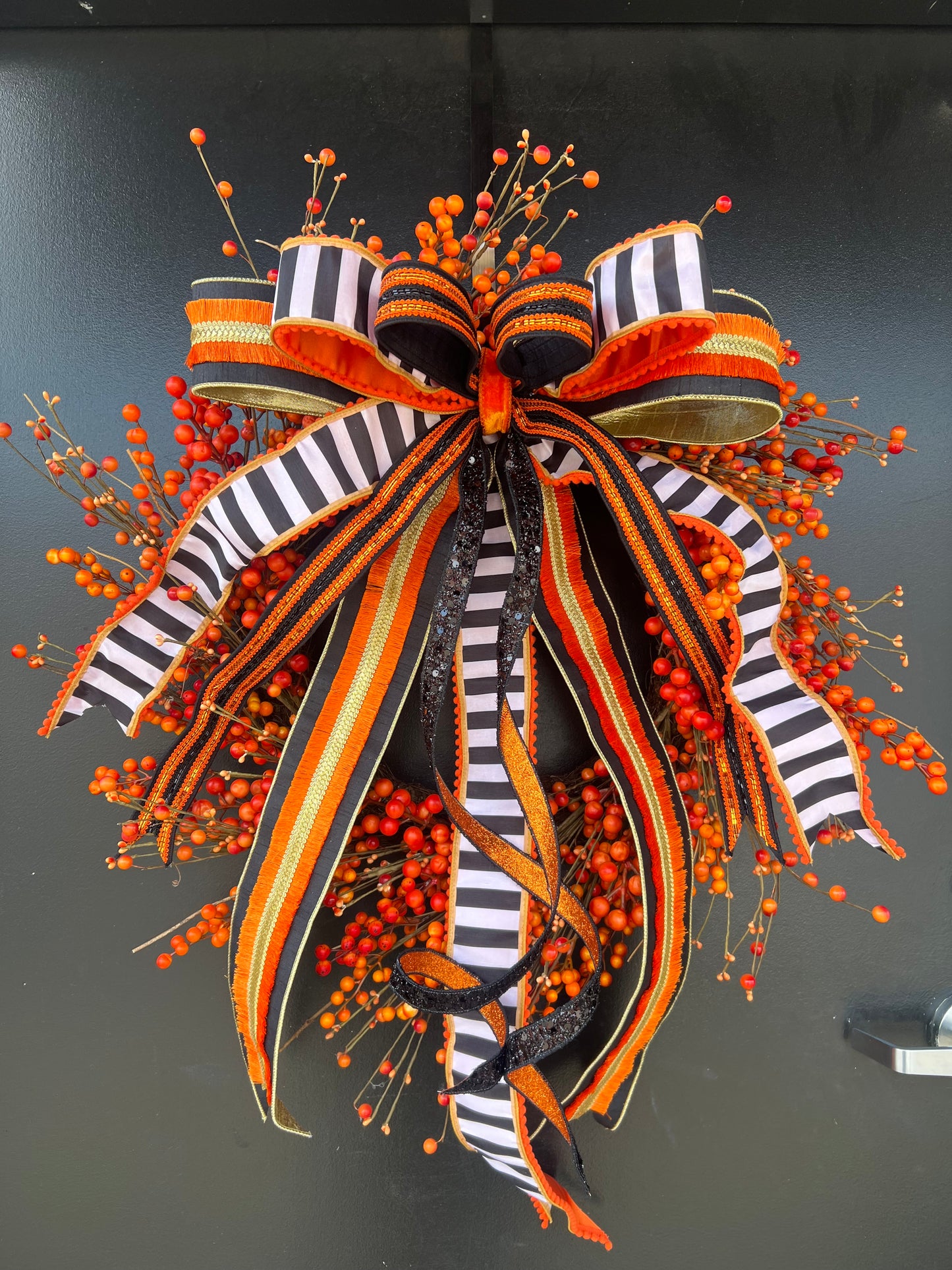 Midnight Harvest Orange Berry Wreath