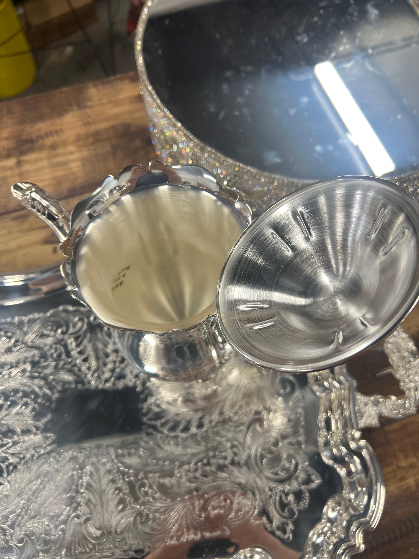 5 Piece Vintage Silver-Plated Tea Set (#4)