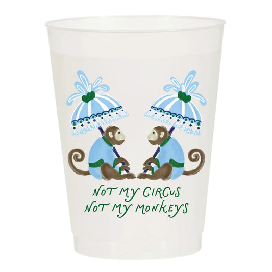 Not my Circus Not my Monkeys Frosted Cups- Pack of 6