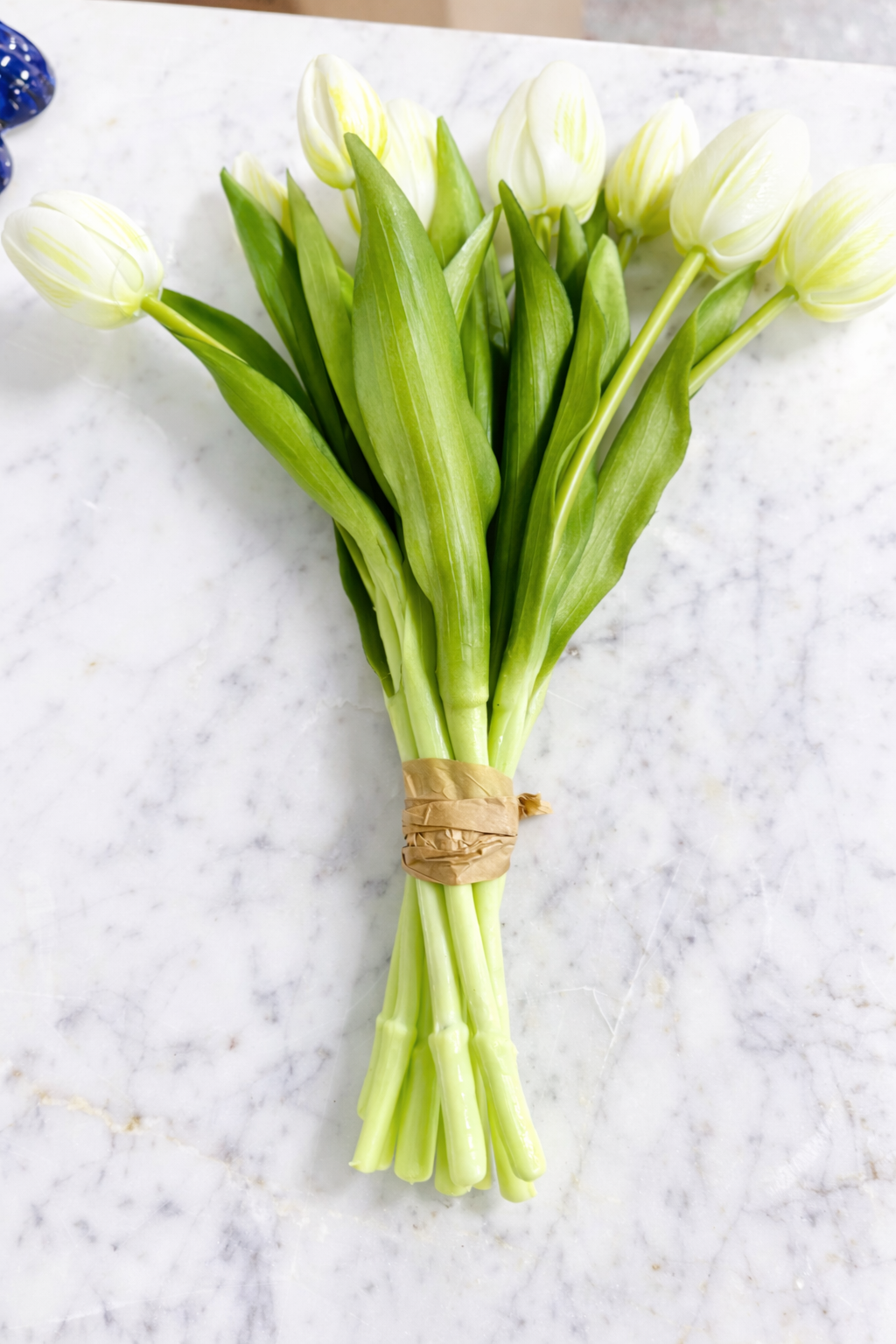 Real Touch Fresh Picked White Faux Tulip Bundle of 8 stems