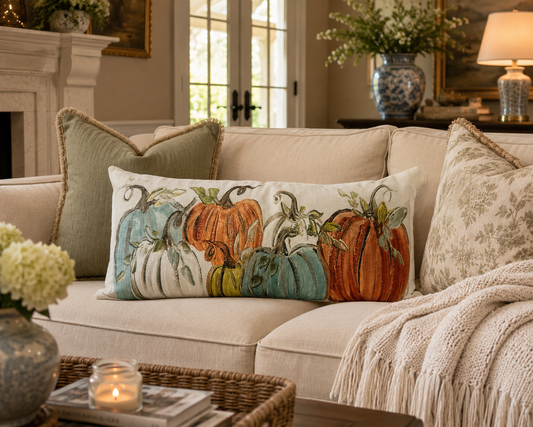 Fall Pumpkins Lumbar Pillow