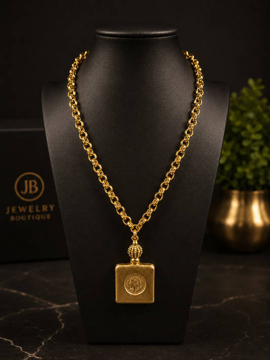 Gold Medallion Pendant Necklace