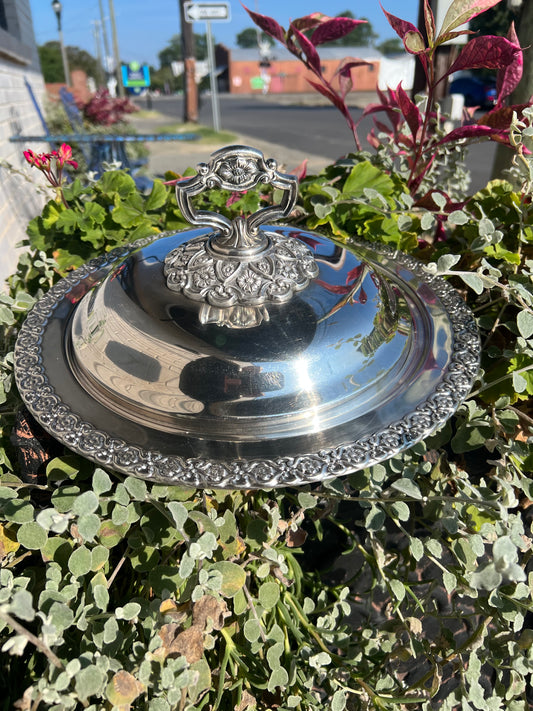Vintage Silver-Plated Covered Casserole Dish