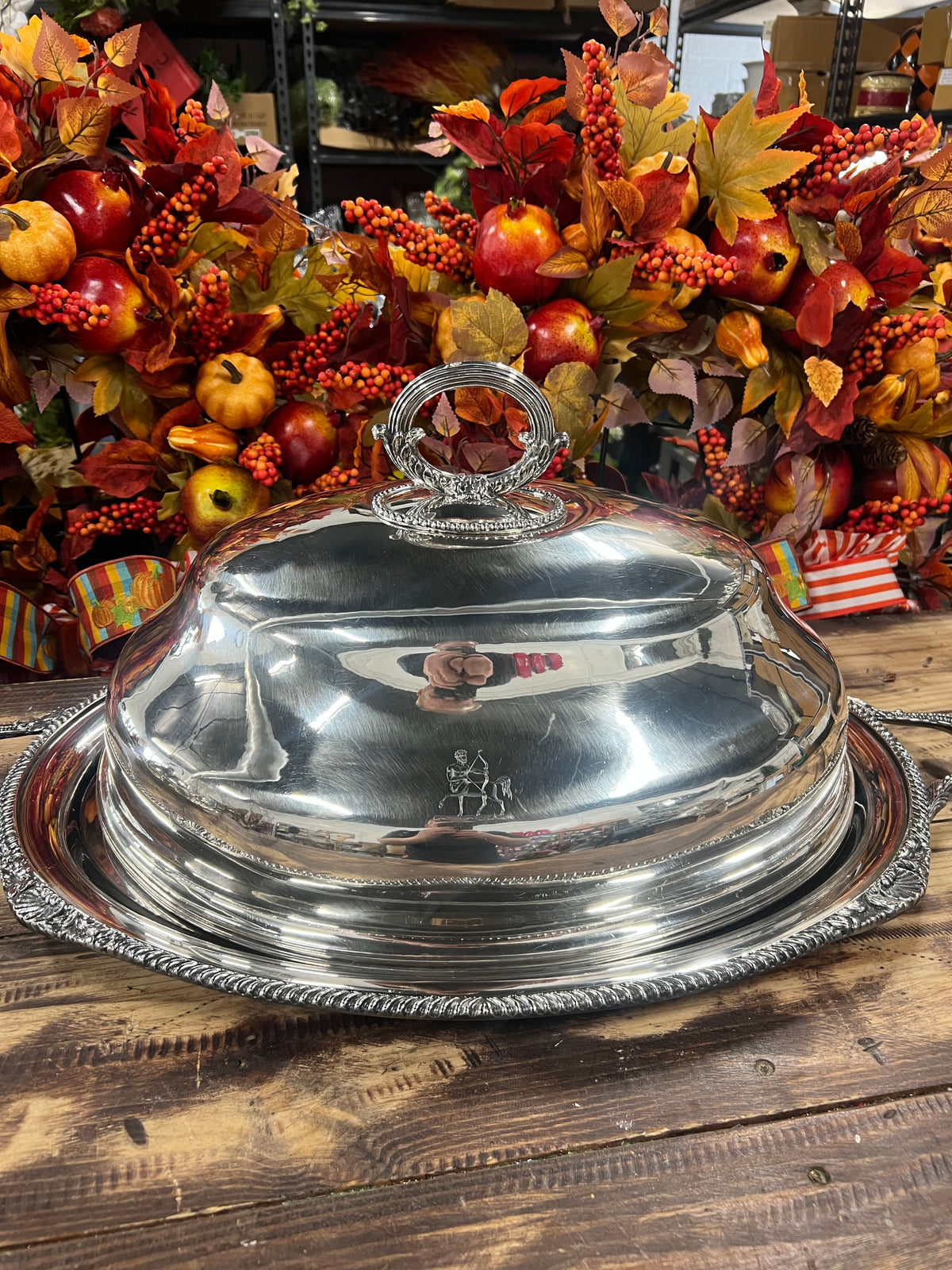 Vintage Silver-Plated Meat Dome with Platter (4)