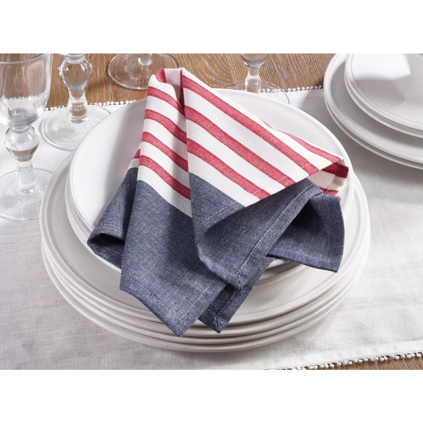 Classic USA Stripe Napkin – Americana Striped Table Linen