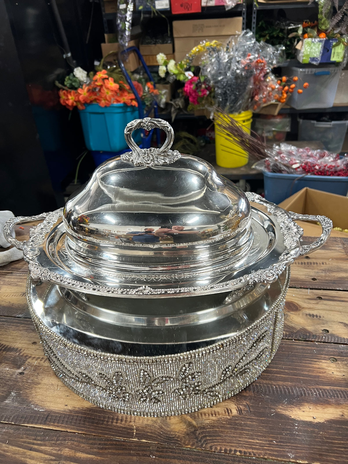 Vintage Silver-Plated Meat Dome With Platter (10)