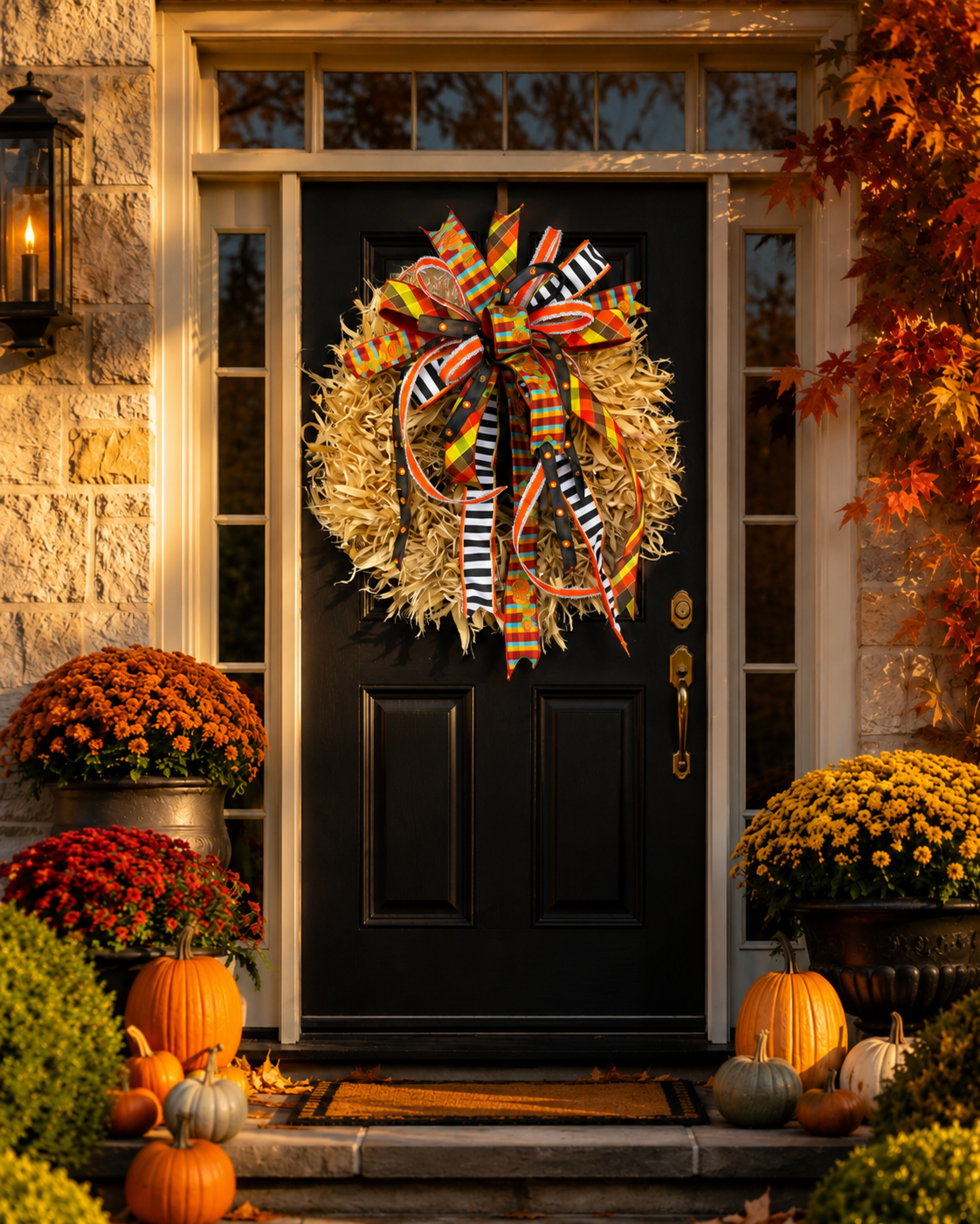 Harvest Patchwork Corn Husk Wreath