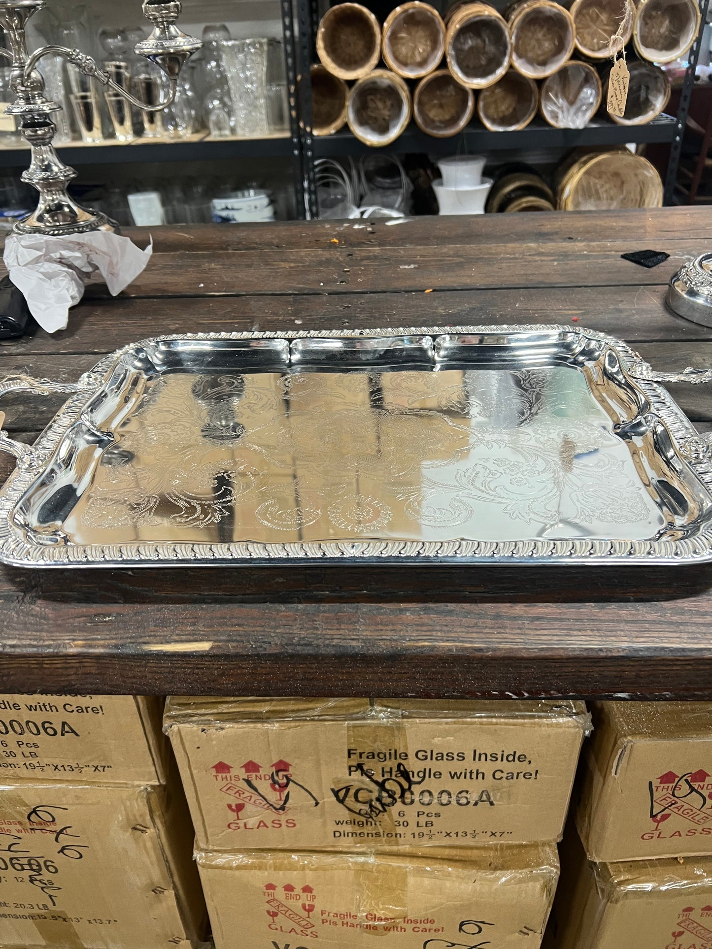Antique Silver Plated Tray