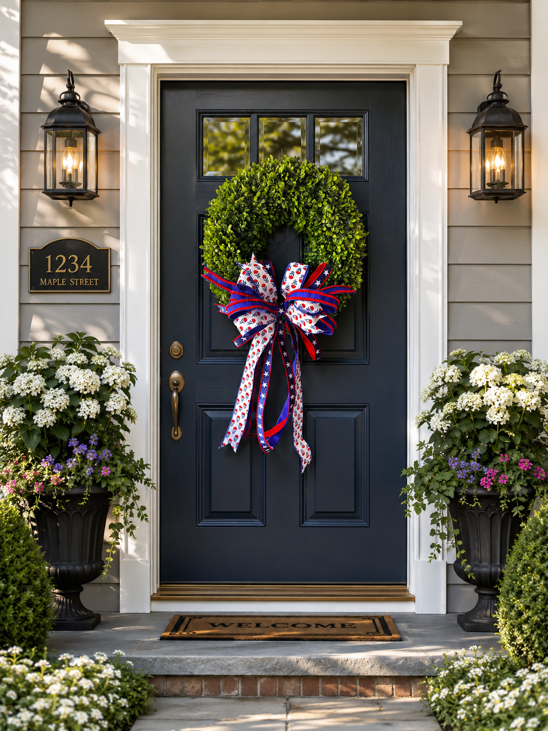 Freedom Boxwood Wreath