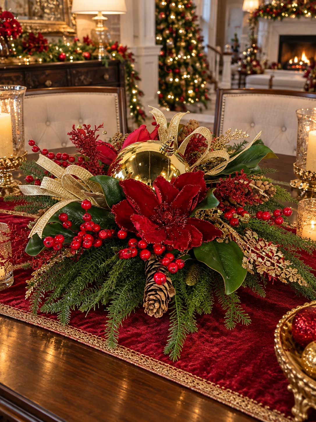 Grand Holiday Table Centerpiece