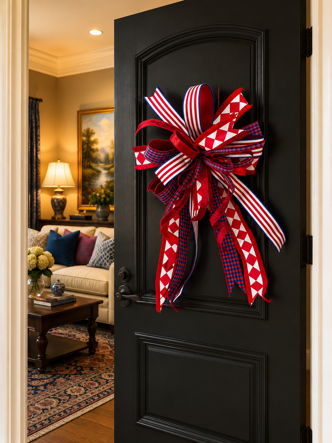 Red, White & Regal Bow