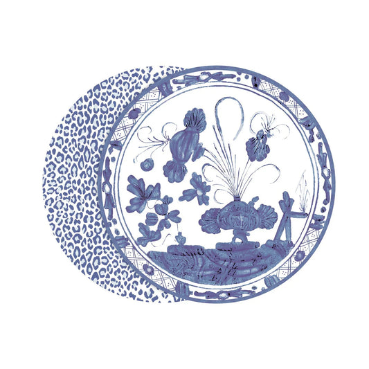 Set of 4 Blue & White Reversible ￼Placemats