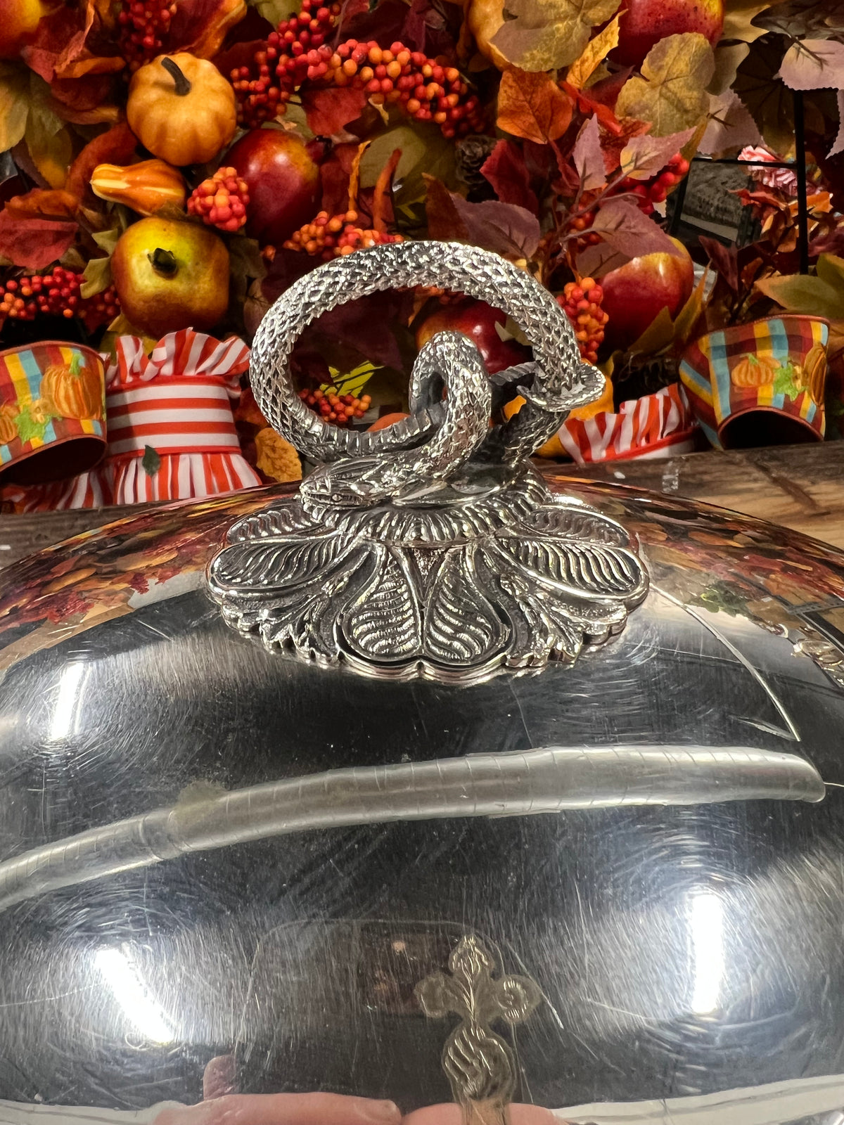 Vintage Silver Plated Meat Dome with Platter (5)