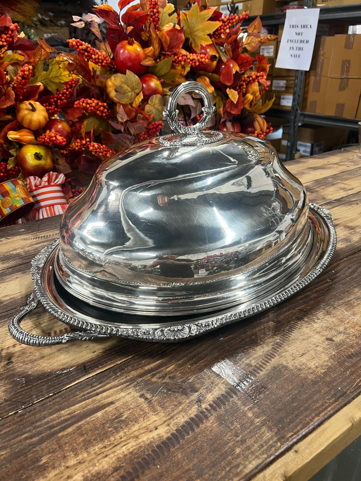 Vintage Silver-Plated Meat Dome with Platter (4)
