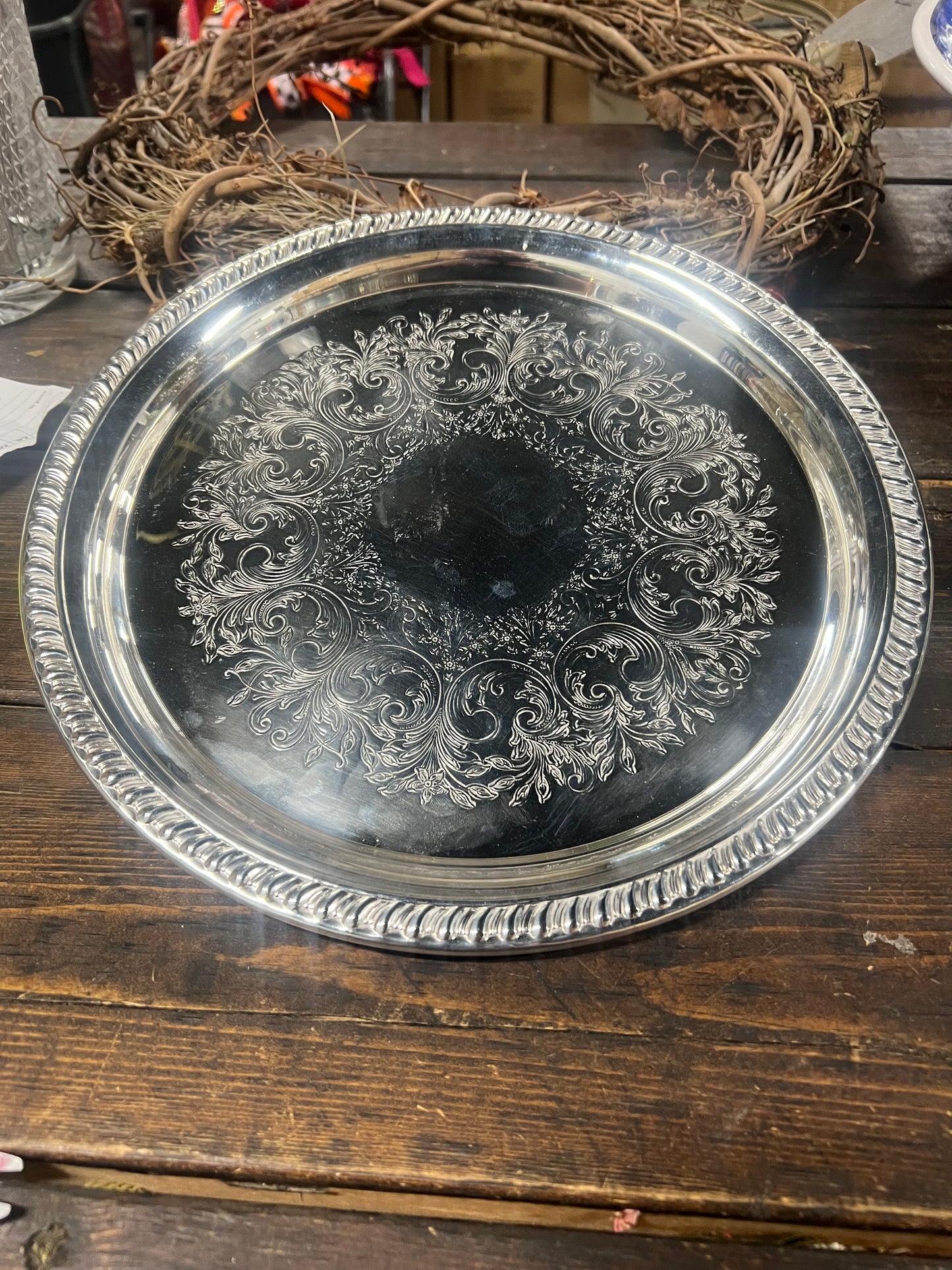 12 Vintage Silver-Plated Serving platter