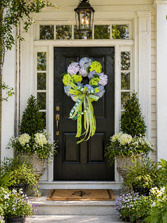 Hydrangea bumble bee wreath
