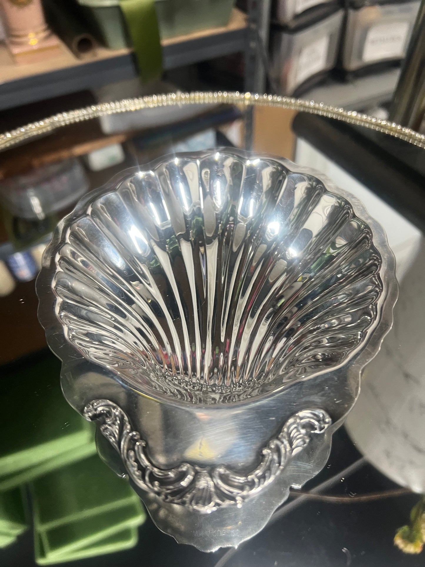 Vintage silver plated baptismal shell 4