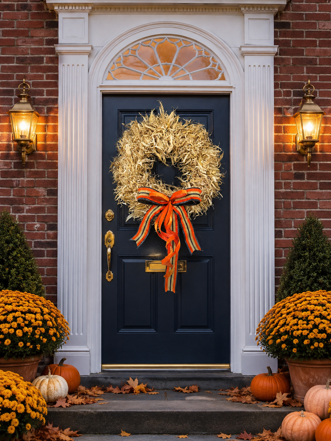 Autumn Ember Corn Husk Wreath
