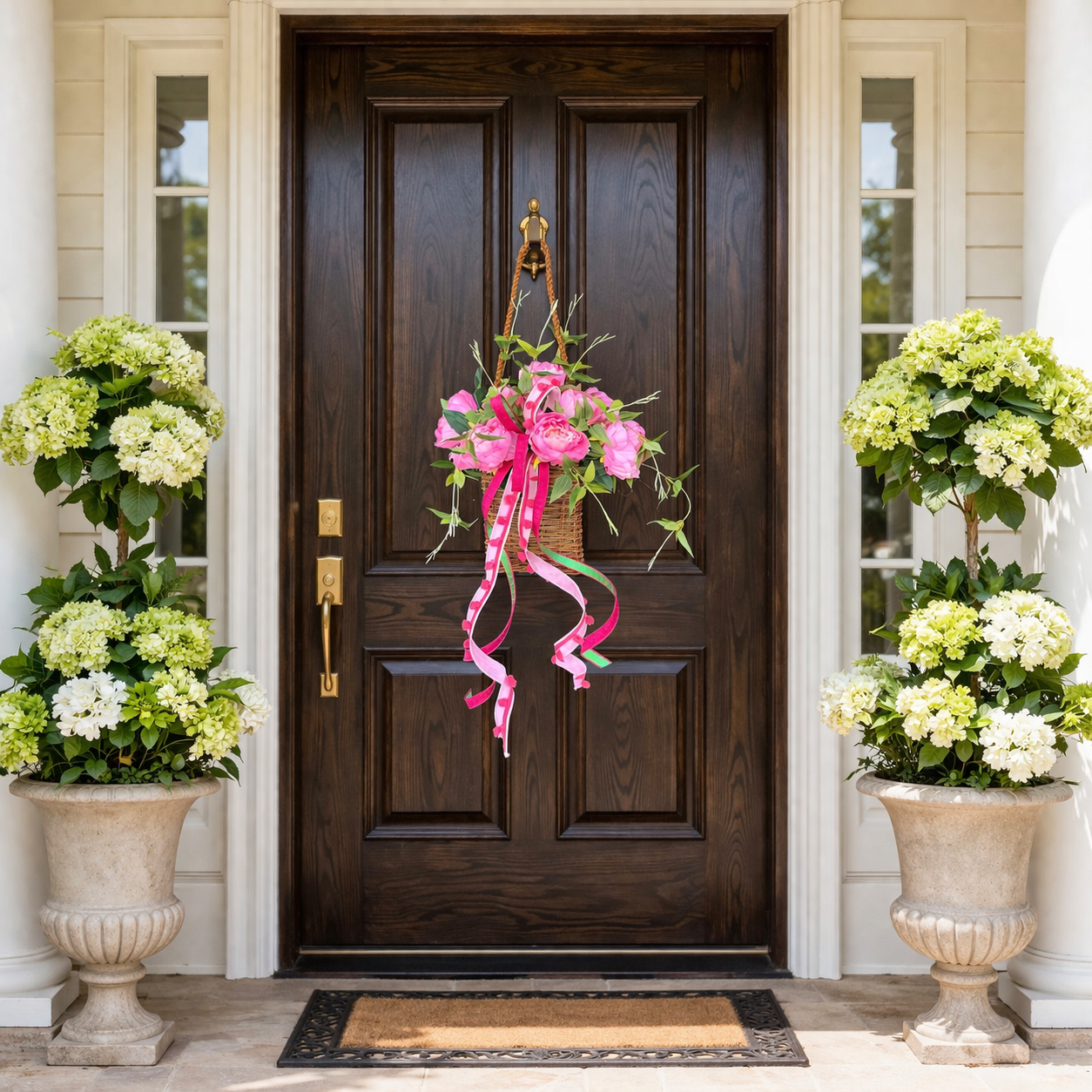 Peony’s In Nantucket Basket