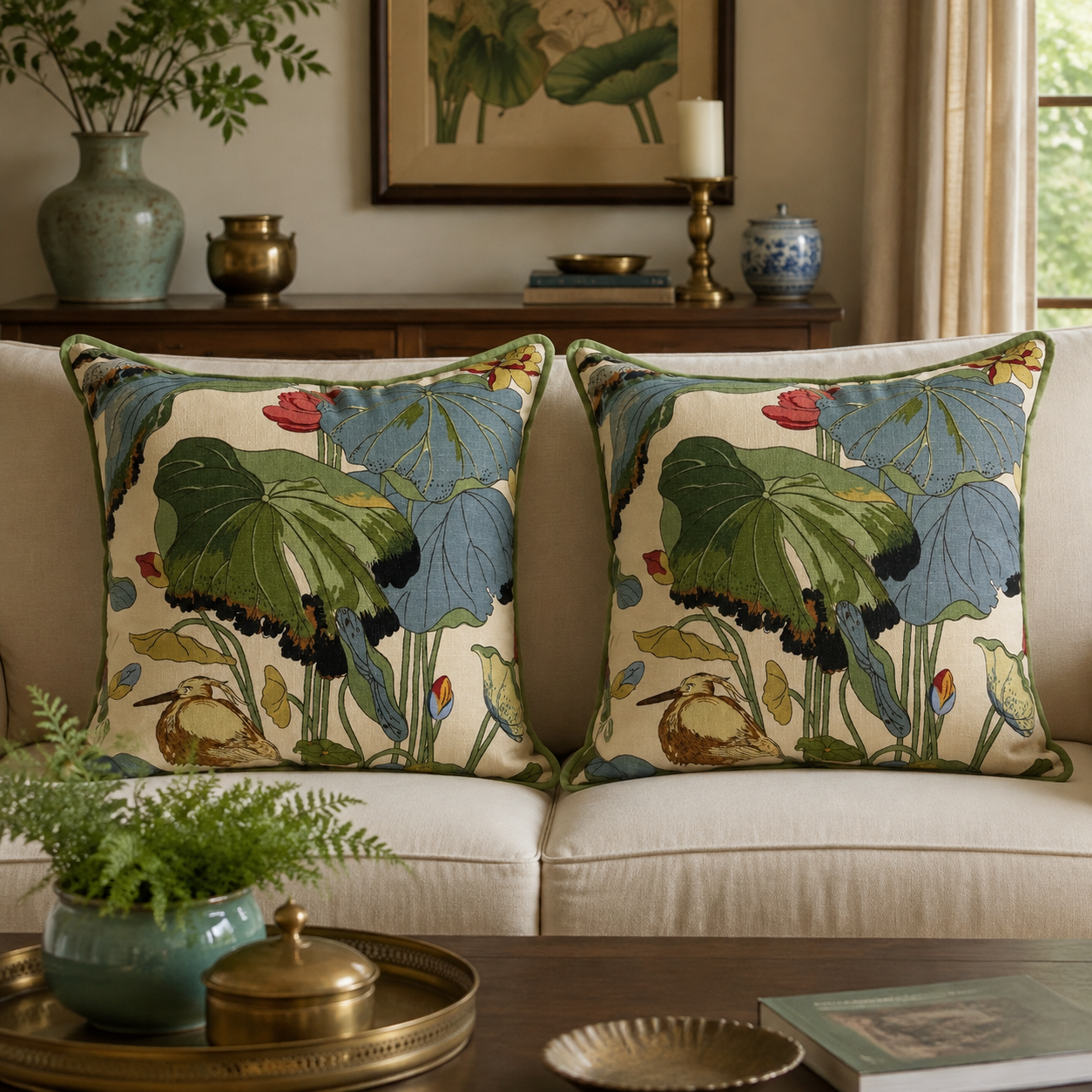 Set of 2 Baker Nympheus Pistachio Pillow