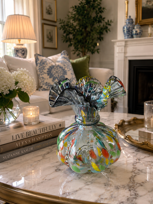 Ruffled Colored Vase