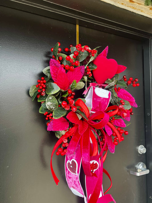 Blushing hearts wreath