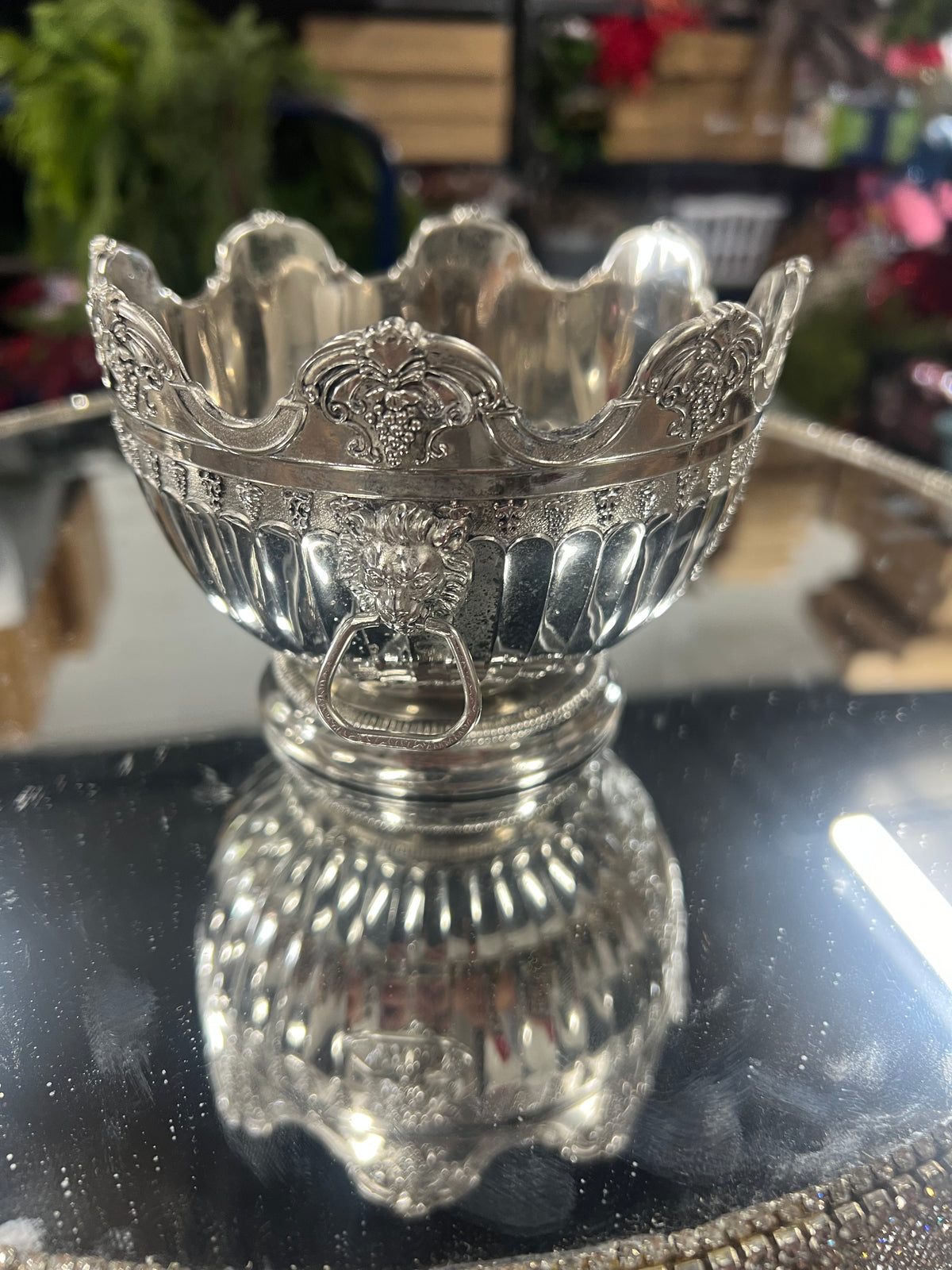 Vintage Silver-Plated Grape & Vine Bonbon Bowl