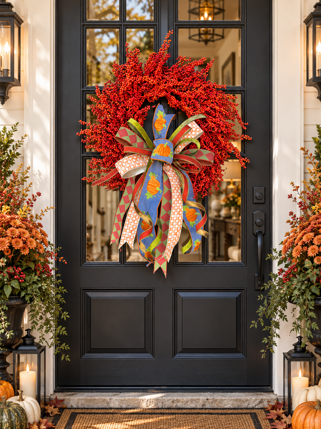 Orange Berry Beautiful Harvest Wreath 🍂❤️🎃
