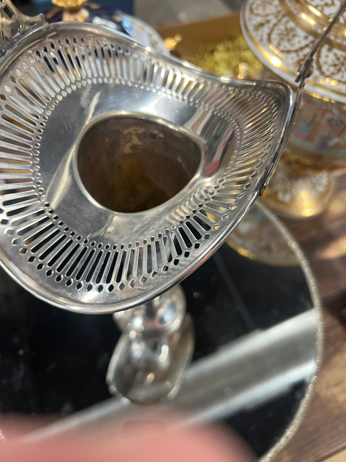 Vintage Silver-Plated Bridal Basket (16)