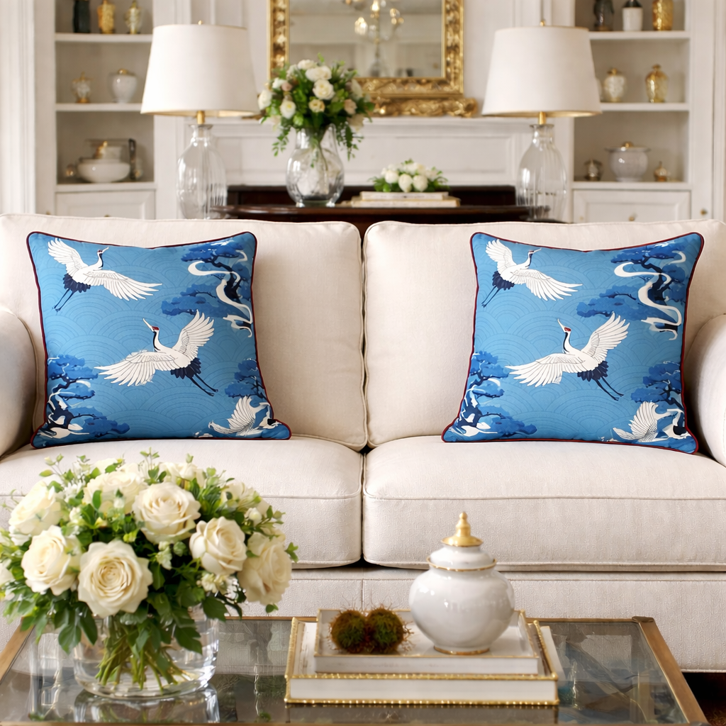 Set of 2 Crane Flying Pillow