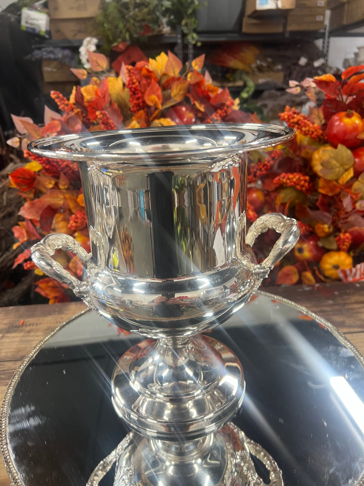 Vintage silver plated champagne urn (6)