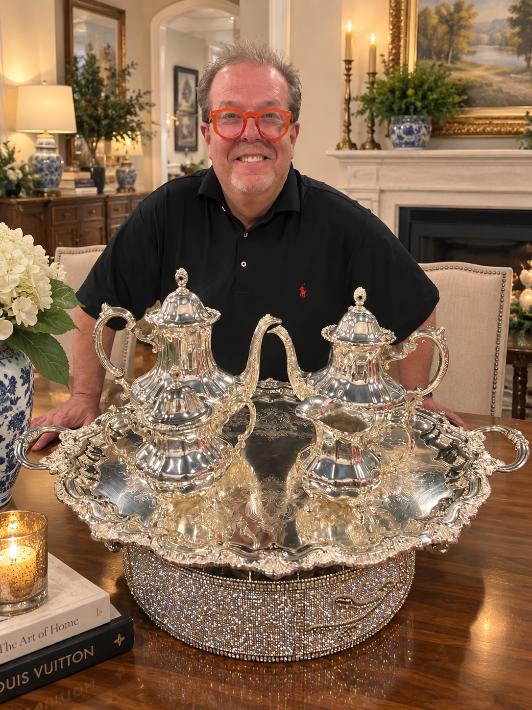 Vintage the Cadillac of Silver-Plated Towle 5pc Tea Set  (8)
