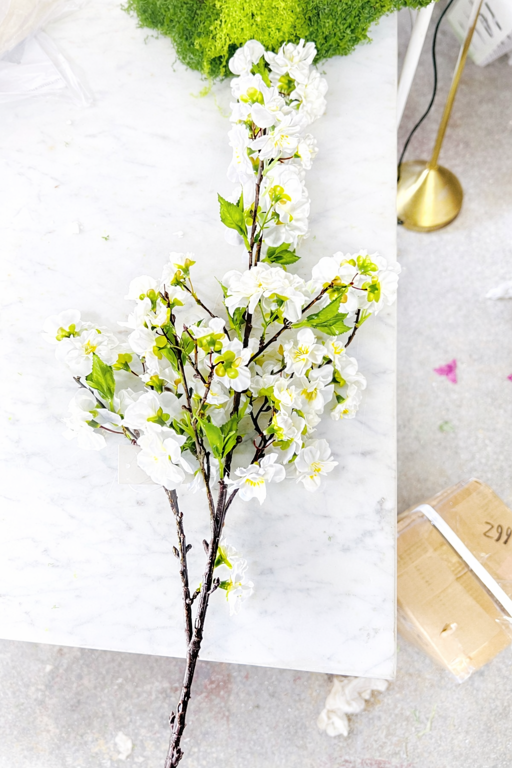 White Cherry Blossom Branch spray