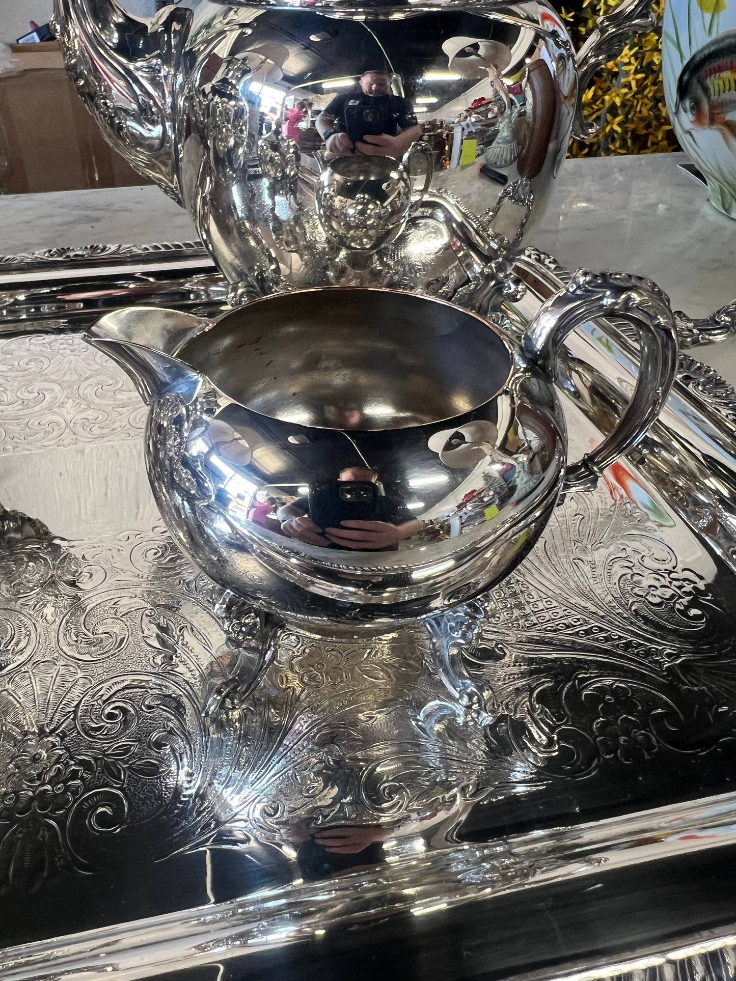 5 Piece Vintage Silver-Plated Tea Set 3