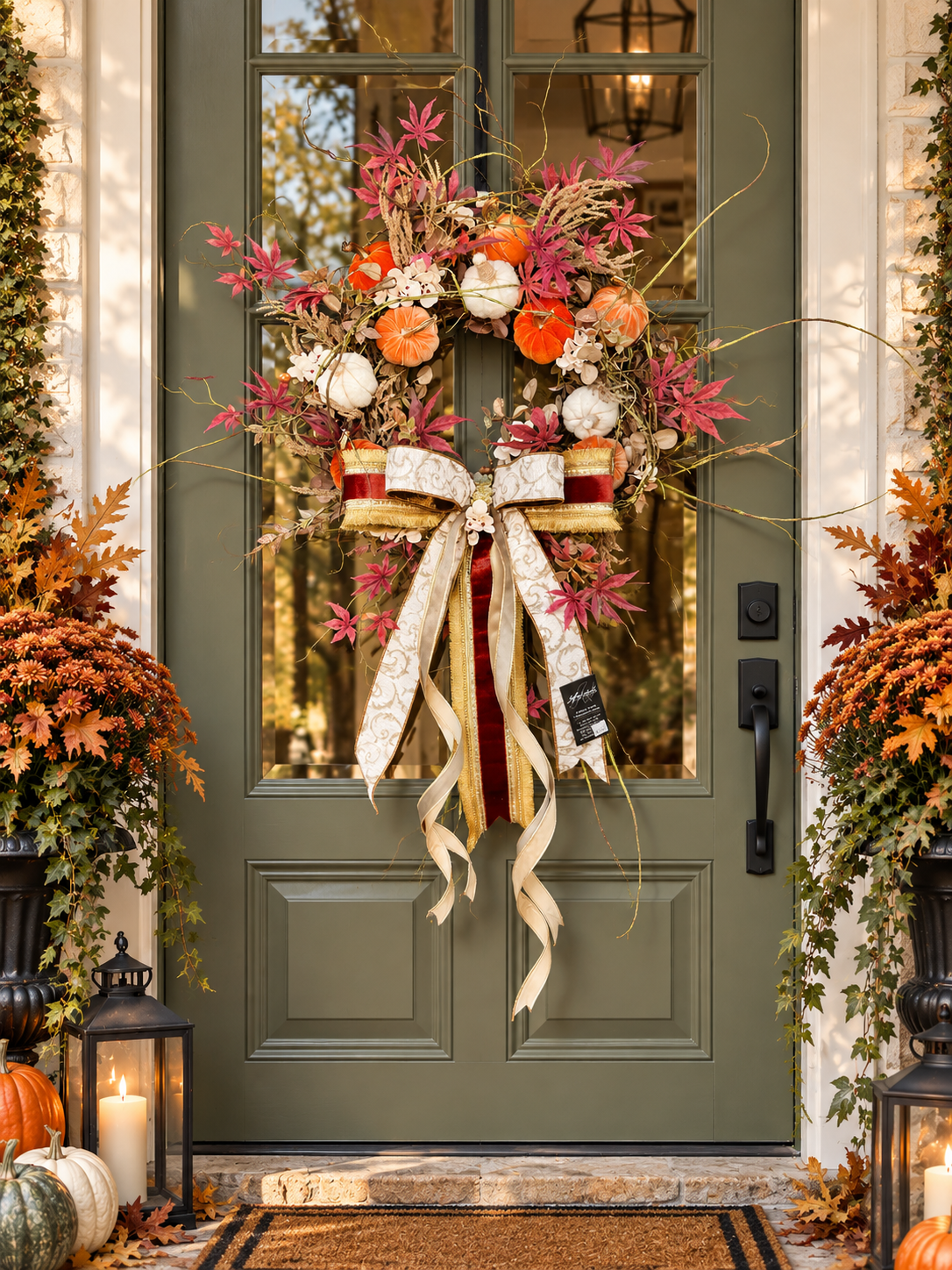 Crimson Harvest Wreath | One-of-a-Kind 🍂🎃