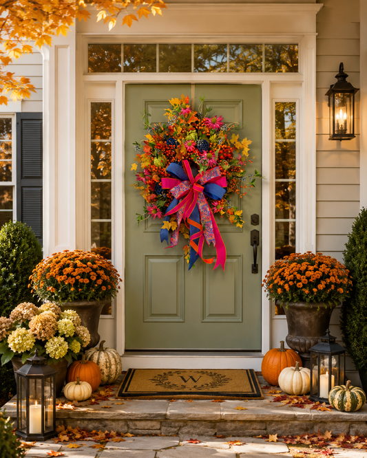 Blue Lotus Harvest Wreath