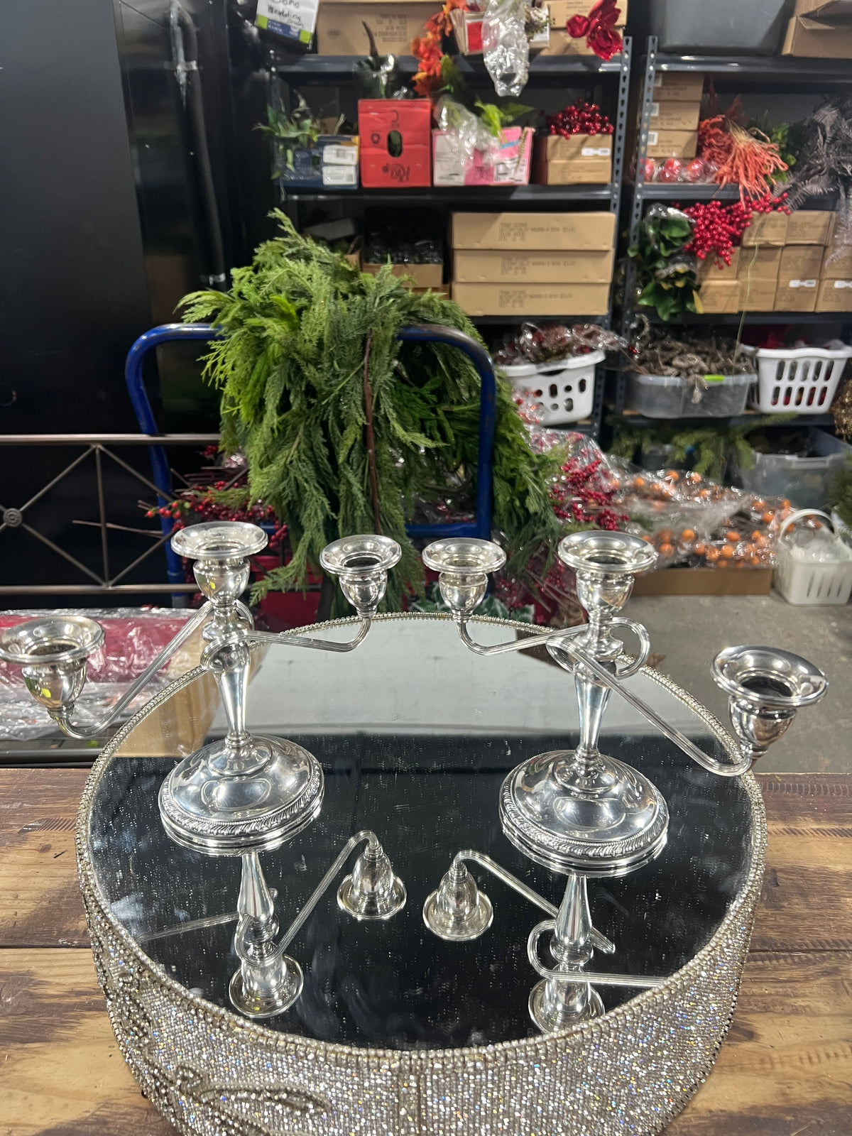 Set of 2 Vintage Sterling Silver Candelabra