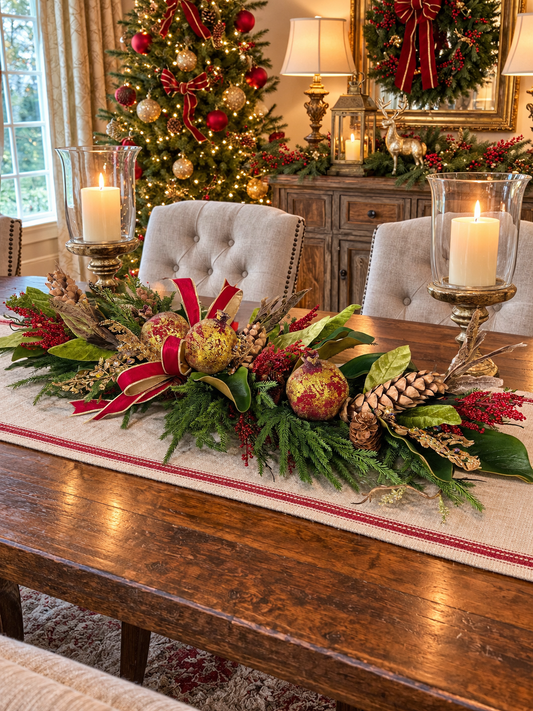 Pomegranate & Gold Elegance Centerpiece