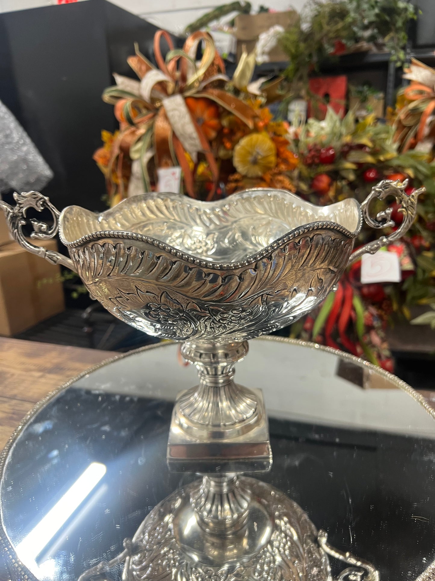 Vintage Silver Plated Bowl on Pedestal